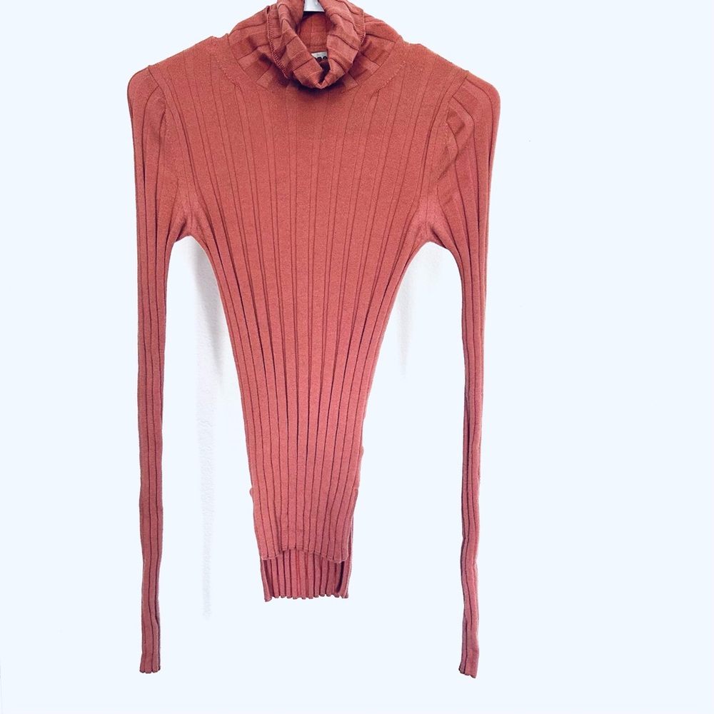 Acne Wool Turtleneck Top Pink XS Stretchy